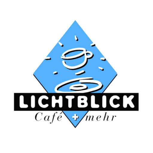 Logo von Lichtblick Café auf blauem Hintergrund